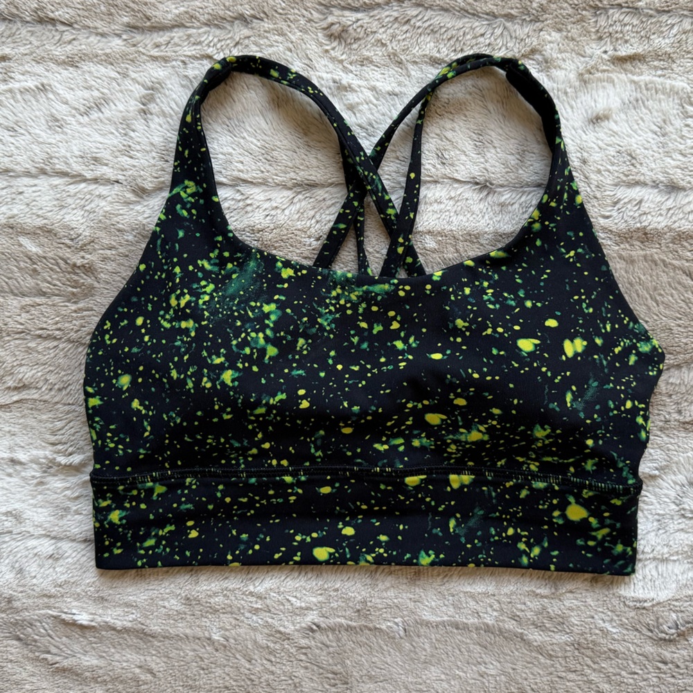 Lululemon Energy Longline Bra Medium Support, B-D Cups Sparks Fly Multi Size 6 - Picture 5 of 14